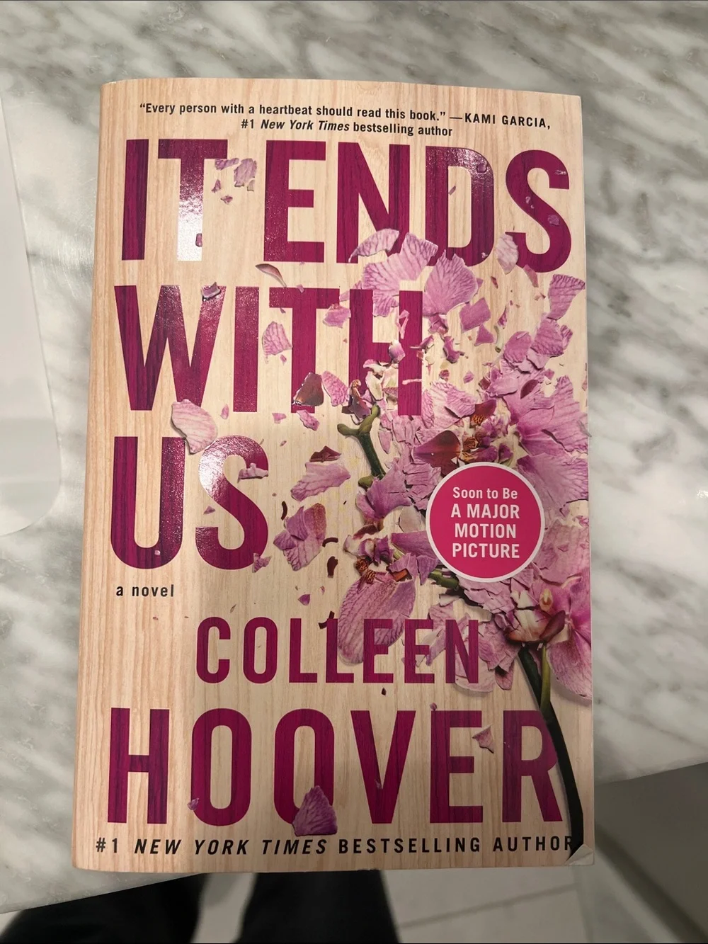 Colleen Hoover It Ends With Us - Pink Floral Paperback Novel